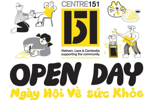 Graphic flyer for Centre 151's open day